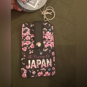 Robin Ruth Japan Pink Floral Card Holder keychain